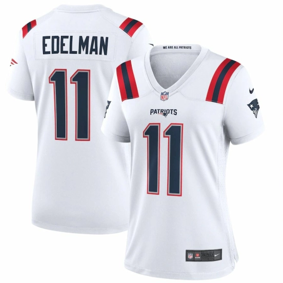 Women's Julian Edelman White Player Limited Team Jersey