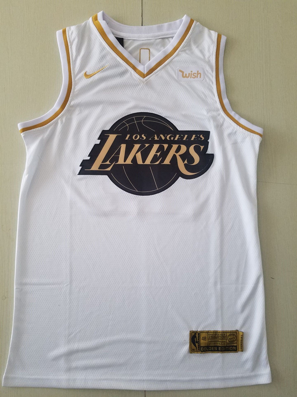 LeBron James 23 White Golden Edition Jersey