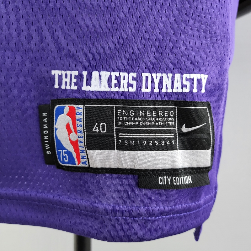 2022 75th Anniversary TOSCANO #95 Los Angeles Lakers City Edition Purple NBA Jersey
