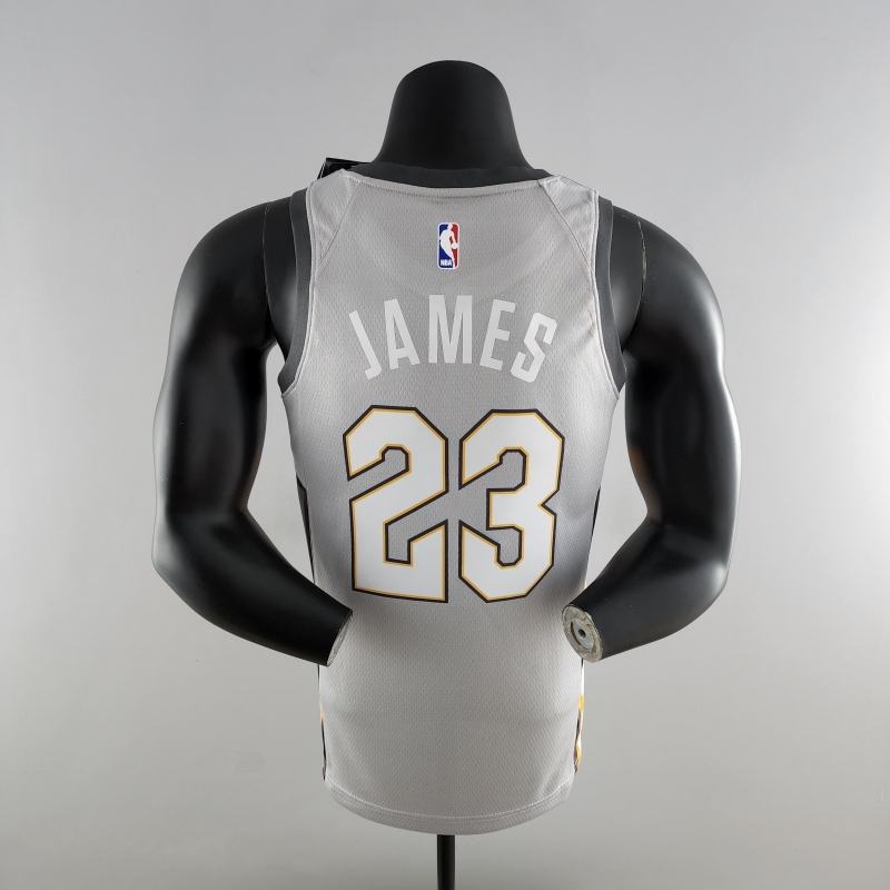 2018 JAMES #23 Cleveland Cavaliers Grey NBA Jersey