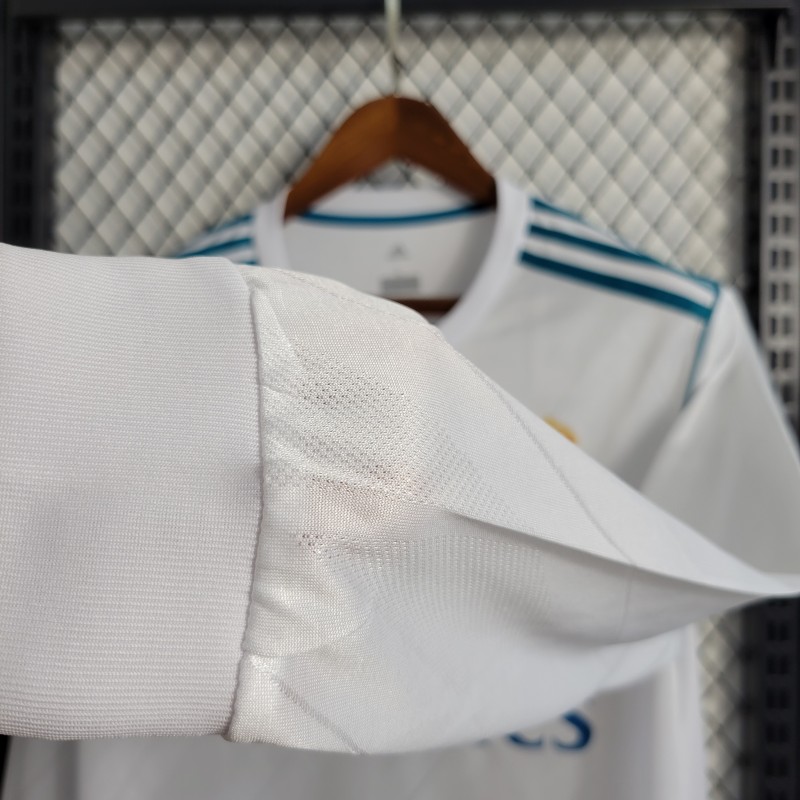 Retro Long Sleeve 17/18 Real Madrid Home Jersey