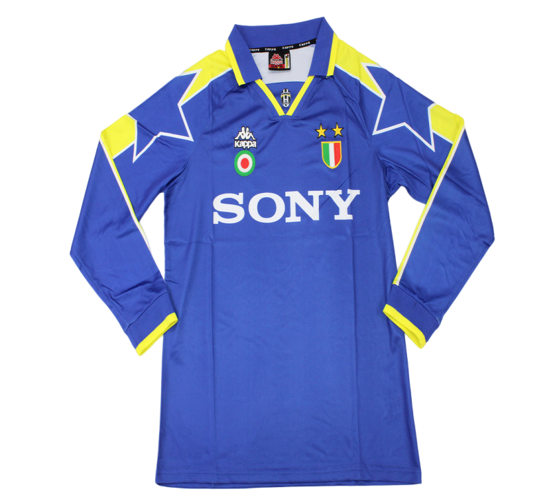 Retro 95/96 Juventus Away Blue Long Sleeve Jersey