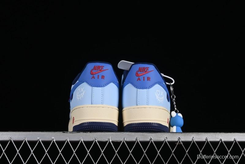 Nike Air Force 1 '07 Low Custom Casual Sneakers "Joker Red" with Full-Length Hexagonal Air Cushion - XL2402-333