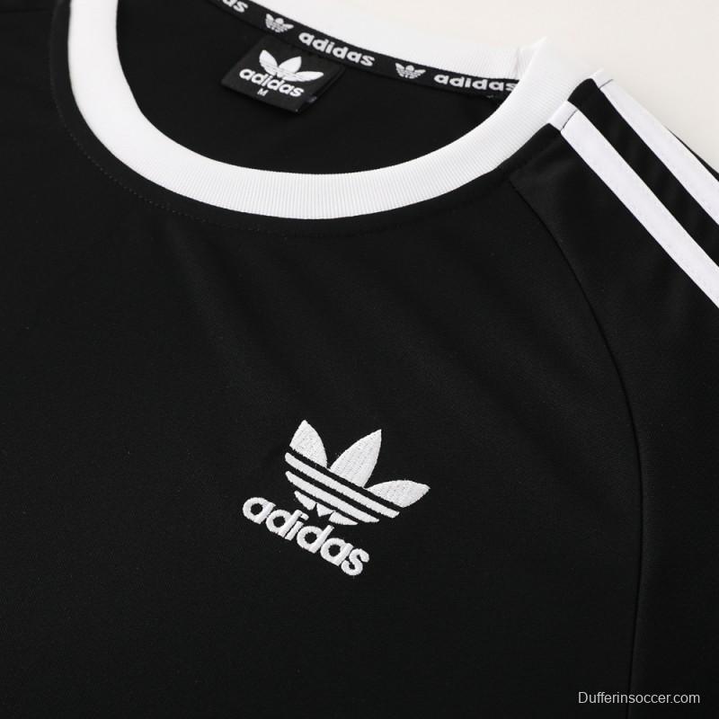 24/25 Adidas Original Black Short Sleeve Jersey+Shorts