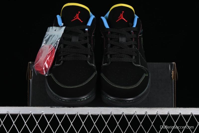 Nike Air Jordan 1 Low AJ1 Black Green Low Top Lifestyle Basketball Shoes - 338145-003