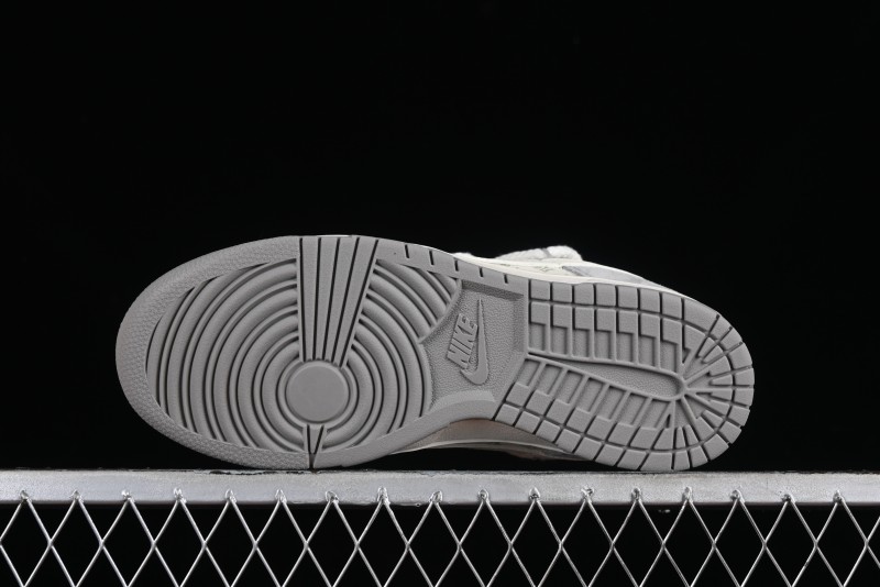 Nike SB Dunk Low LV Collaboration - Beige Grey Strap Pig Suede Anniversary High-End Custom Low-Top Casual Sneakers - SJ2068-237