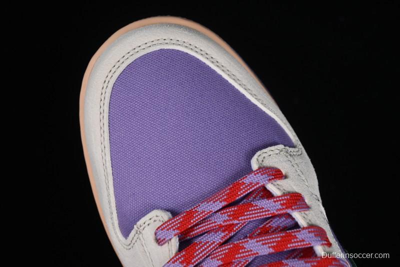 Nike SB Dunk Low Casual Skateboarding Shoes in Purple with Black Swoosh - HF5030-030