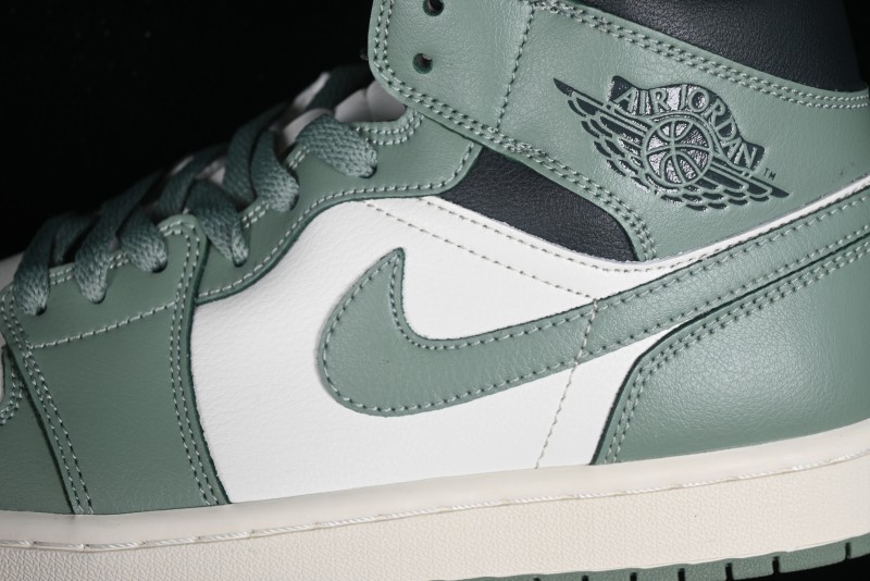 Nike Air Jordan 1 Mid AJ1 Basketball Shoes in Fresh Warm Green - BQ6472-130