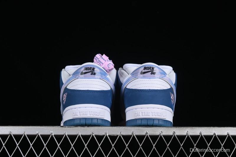 Nike Born x Raised x Nike SB Dunk Low Premium Skate Shoes with Special Foam Swoosh and Snowflake Perforations - FN7819-400