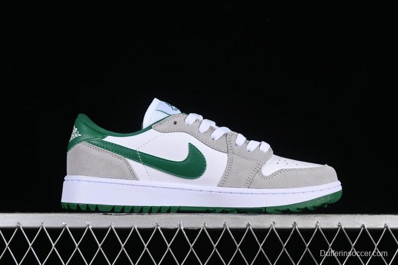 Nike Air Jordan 1 Low Golf Shoes Grey White Green - DD9315-112