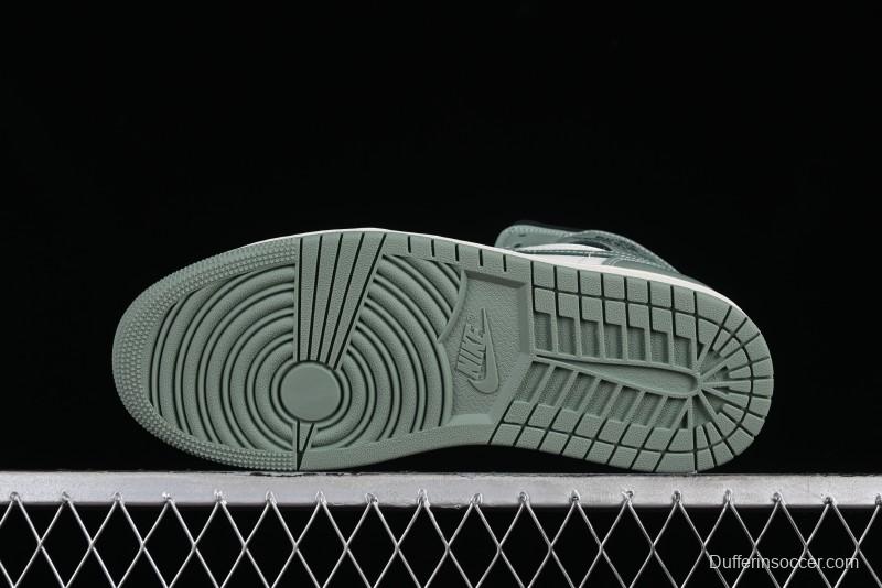 Nike Air Jordan 1 Mid AJ1 Basketball Shoes in Fresh Warm Green - BQ6472-130