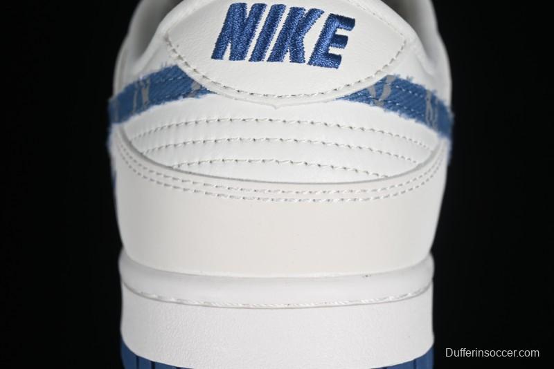 Nike SB Dunk Low MLB Collaboration - Blue Denim Anniversary Custom Low-Top Casual Sneakers - DQ1098-348