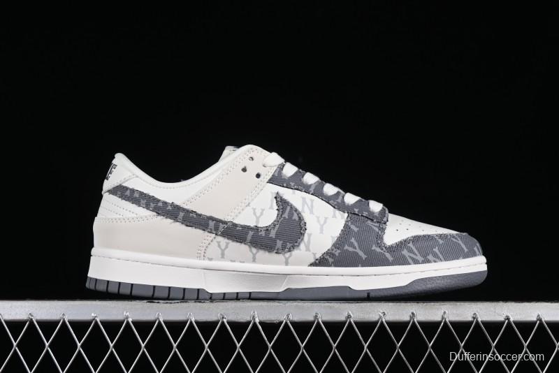 Nike SB Dunk Low MLB Collaboration - Grey Denim Anniversary Custom Low-Top Casual Skate Shoes - DQ1098-347