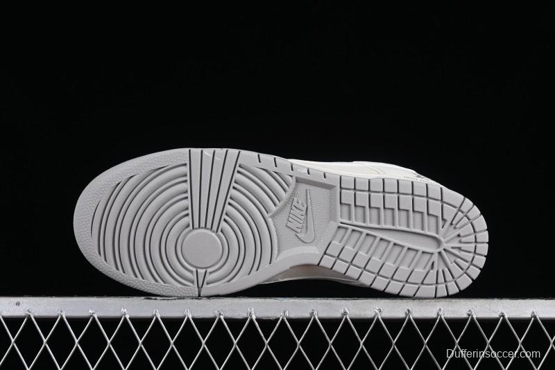 Nike SB Dunk Low LV Collaboration - Double Swoosh Beige Grey Anniversary High-End Custom Low-Top Casual Sneakers - FC2025-306