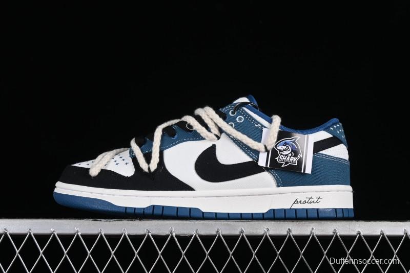 Nike Dunk Low High Street Style Ocean Protection Deconstructed SB Lace-Up Casual Skate Shoes - DV0834-101