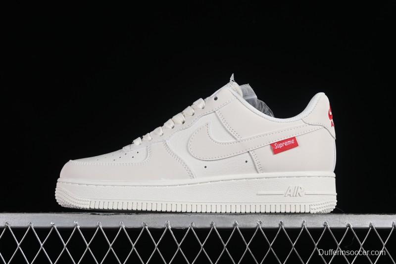 Supreme x Nike Air Force 1'07 Low Off-White Casual Skate Shoes with Zoom Air Cushion - HD1968-007