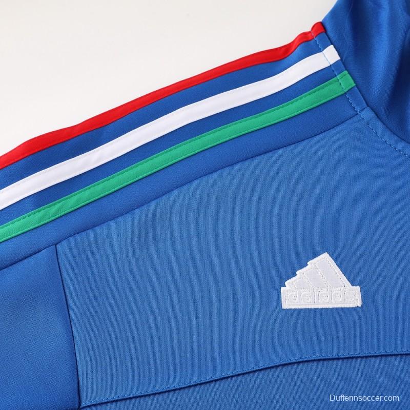 Kids 2024 Adidas Blue Full Zipper Jacket +Long Pants