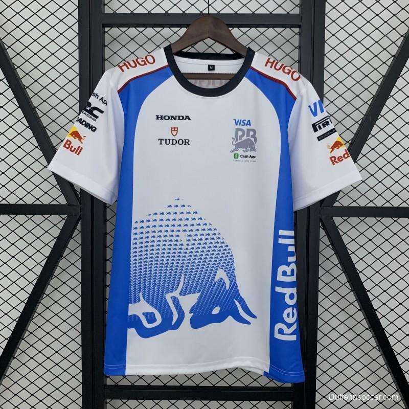2025 F1 Formula RedBULL White/Blue T-Shirt