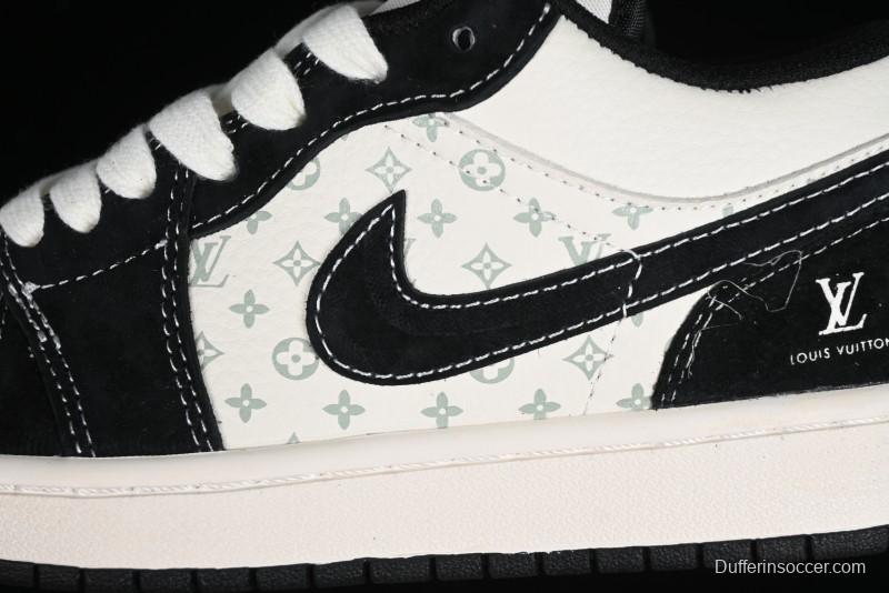 Nike Air Jordan 1 Low LV Collaboration - Black Warrior Custom High-End Basketball Shoes - SJ9950-007