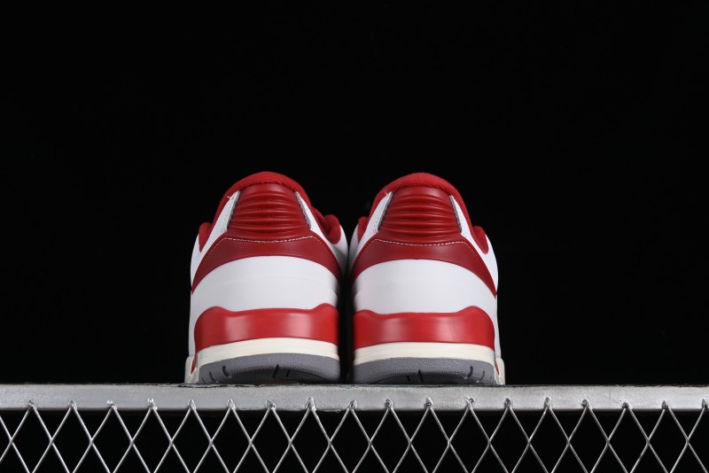 Nike Air Jordan 2/3 Retro Low Top Basketball Shoes in White/Red - FD0383-161