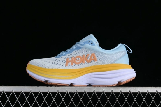 HOKA ONE ONE Bondi 8 Functional Cushioned Running Shoes with Engineered Mesh Upper - 1127954 SSCA