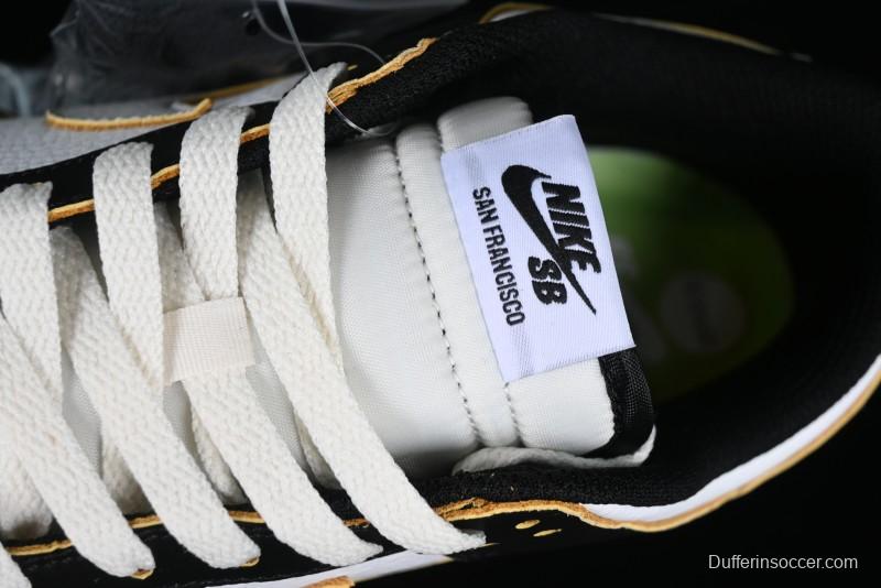 Nike HUF x SB Dunk Low "San Francisco" Black White Panda Skateboarding Shoes - FD8775-001