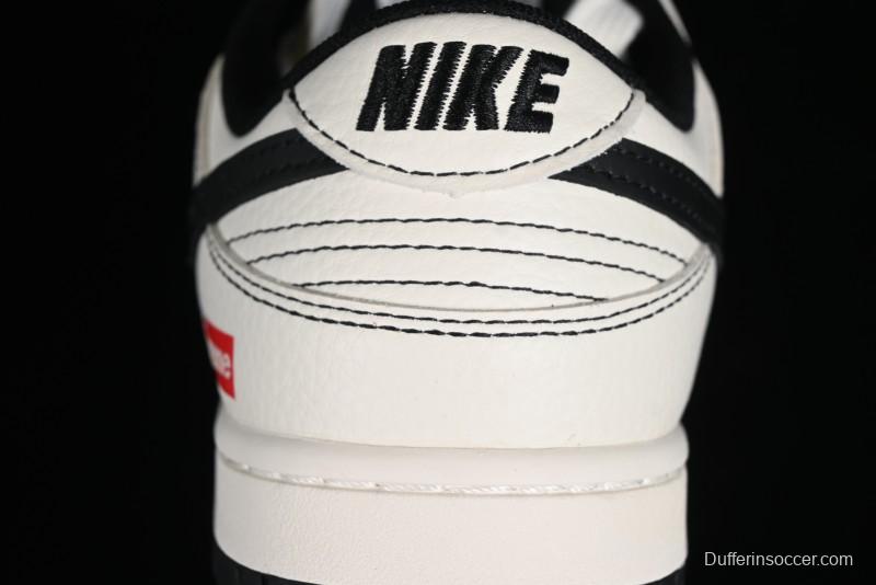 Nike SB Dunk Low Supreme Collaboration - Beige Black Line Anniversary Customized Low-Top Casual Skate Shoes - XX2025-316