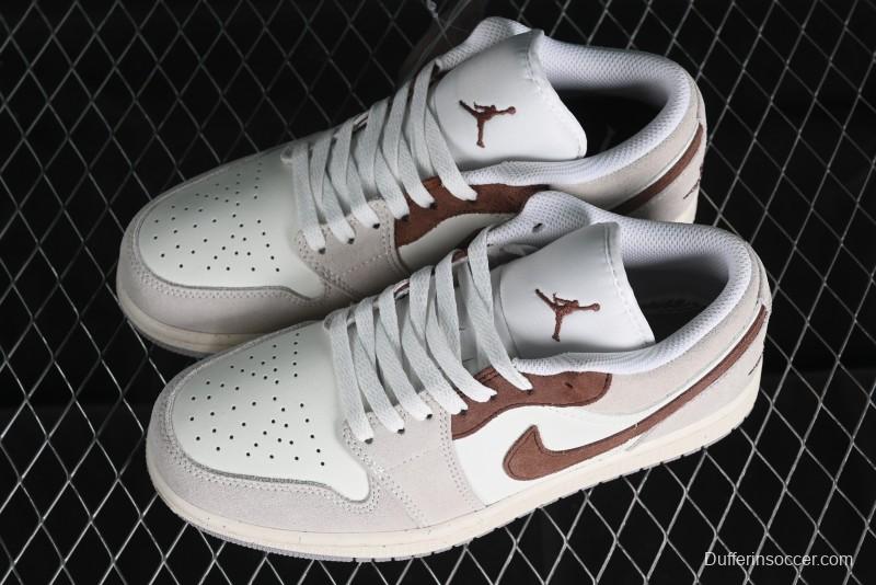 Nike Air Jordan 1 Low Retro Casual Sneakers in Grey Tan - HF1567-200
