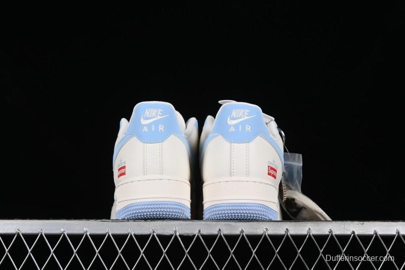 Nike Air Force 1 '07 Low Supreme Stone Island Collaboration - Sky Blue Casual Sneakers - BB9599-205