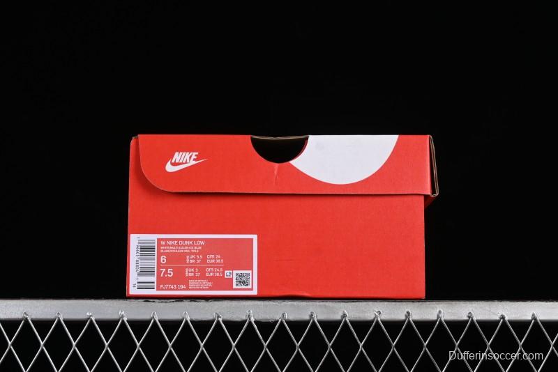 Nike Dunk Low SB Casual Sneakers in Light Blue with Sea Salt Lime Accents - FJ7743-194
