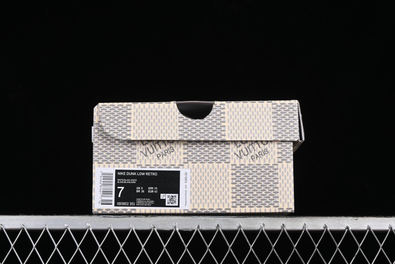Nike SB Dunk Low LV Collaboration - Black Denim Anniversary High-End Custom Low-Top Casual Skate Shoes - XB3802-351