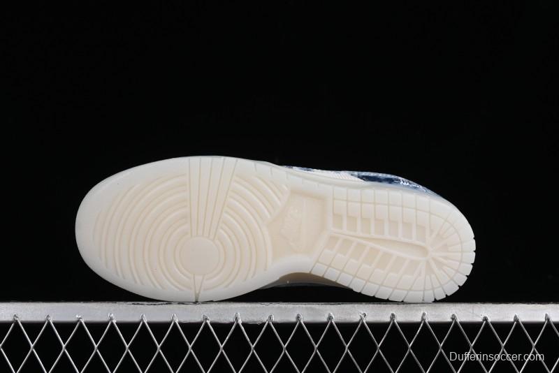Nike SB Dunk Low Stussy Collaboration - Crystal Denim Anniversary Custom Low-Top Casual Skate Shoes - JH8039-937