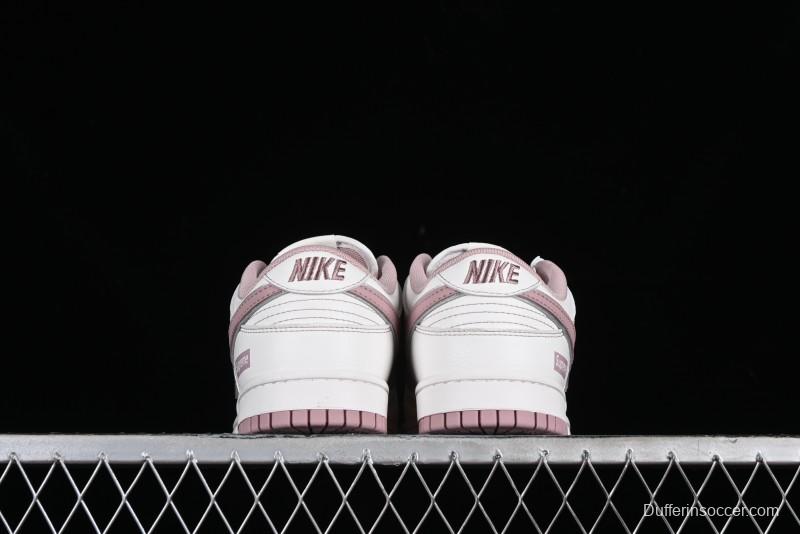 Nike Supreme x SB Dunk Low Collaboration - Rouge Pink Anniversary High-End Custom Low-Top Casual Skate Shoes - DY1503-006
