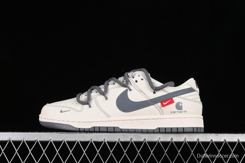 Nike SB Dunk Low Carhartt Collaboration - Strap Grey Hook Anniversary High-End Custom Low-Top Casual Skate Shoes - SJ2068-266