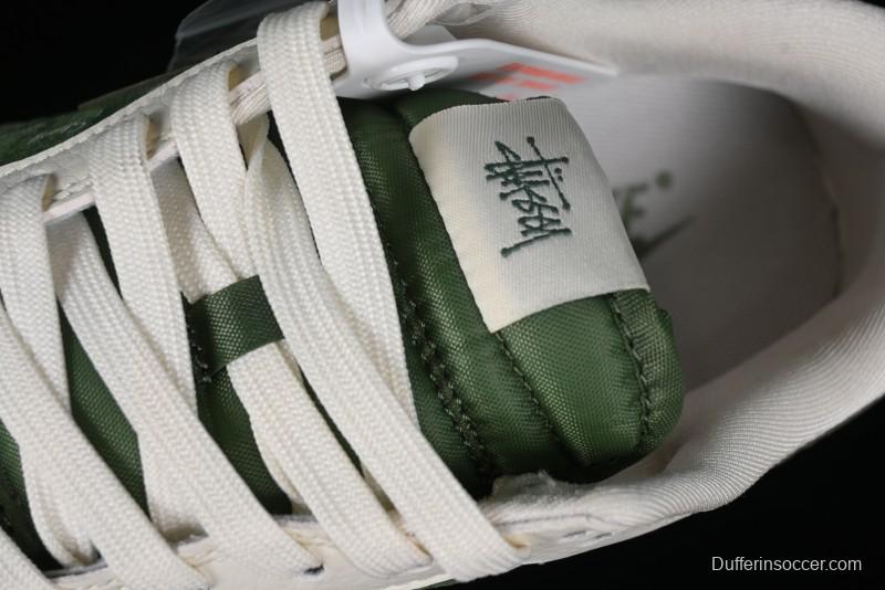 Nike SB Dunk Low Stussy Collaboration - Green Floral Anniversary Custom Low-Top Casual Skate Shoes - CF3688-008