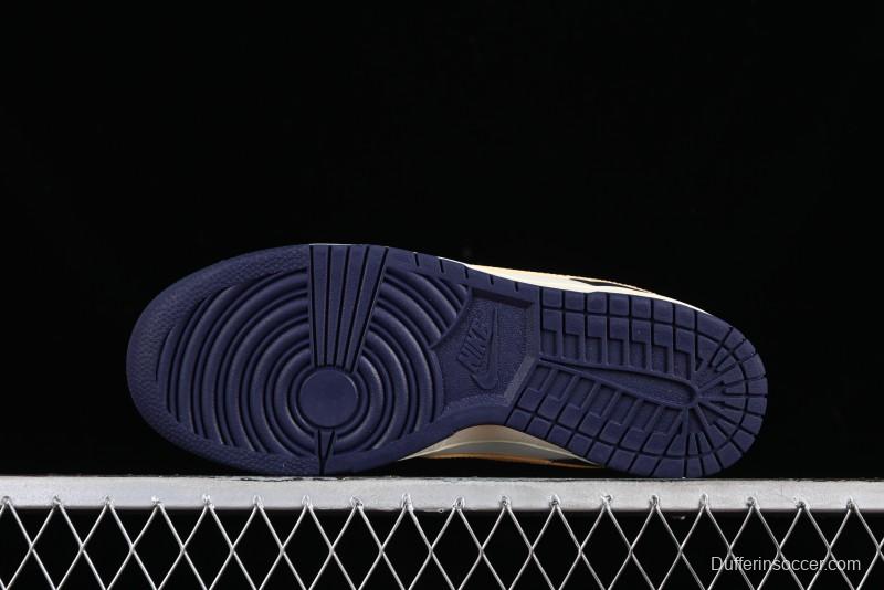 Nike Dunk Low Retro SB Skateboarding Shoes in Navy Blue with Purple Gold White Colorway - FV8106-181
