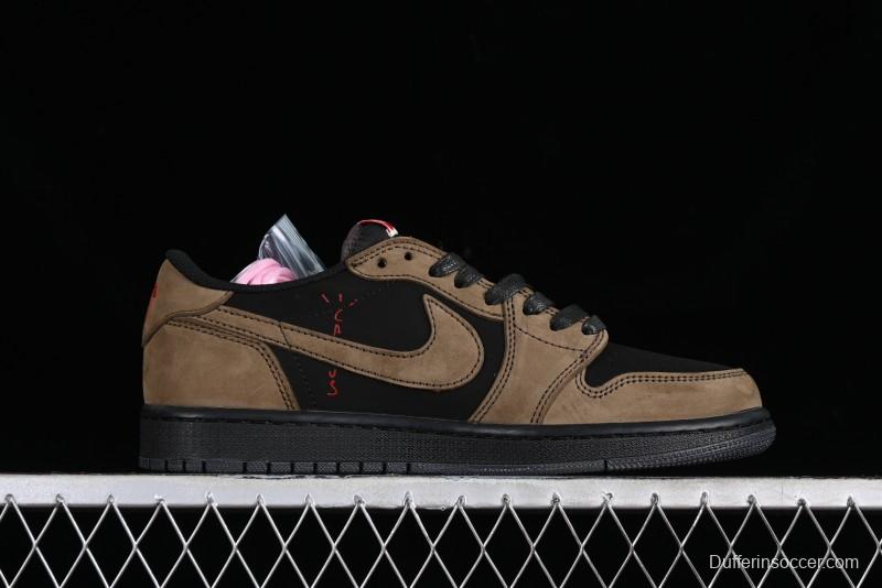 Nike Travis Scott x Air Jordan 1 Low OG AJ1 Reverse Swoosh Sneakers - DM7866-202