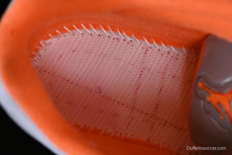 Nike Air Jordan 5 Retro Low AJ5 Sneakers in Football Grey with Vivid Orange and Pine Green Accents - FQ1293-018