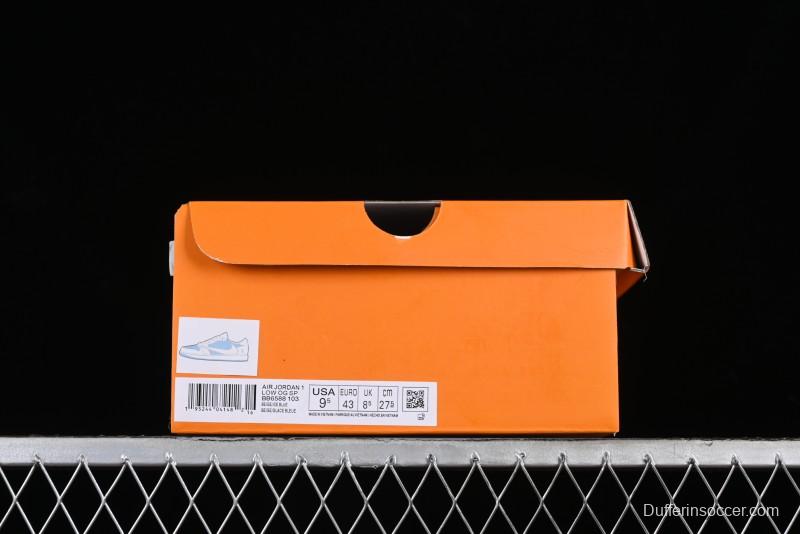 Nike Travis Scott x Fragment Design x Jordan Air Jordan 1 Low OG SP AJ1 LV Blue Double Hook Casual Sneakers - BB6588-103