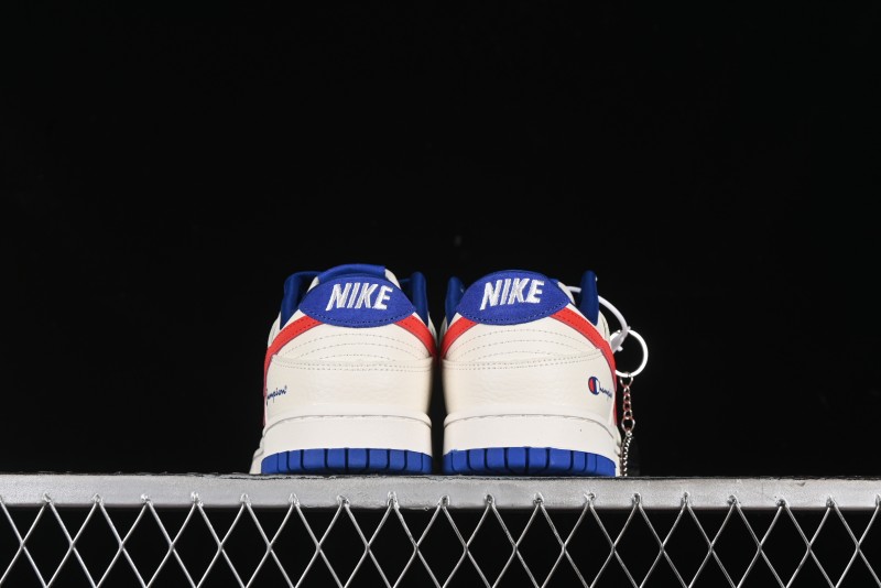 Nike SB Dunk Low Championship Collaboration - Off-White Red Swoosh Anniversary Custom Low-Top Casual Skate Shoes - KK1688-021