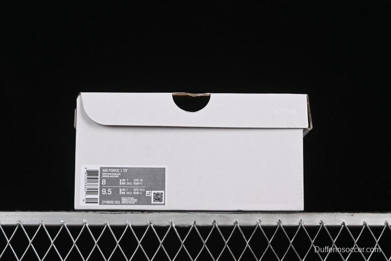 Nike Air Force 1 '07 Low White Grey Black Double Swoosh Casual Sneakers - DY8899-001