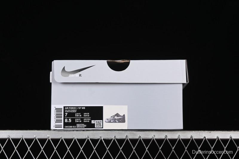 Nike Air Force 1 '07 Low Graffiti Black Silver Anime Hand-Painted Casual Sneakers - CW2288-012