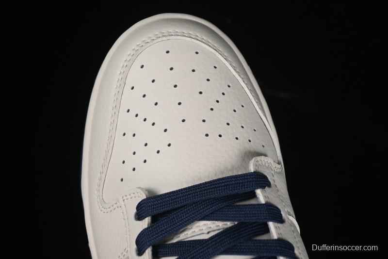 Nike SB Dunk Low Stussy Collaboration - Off White with Big Blue Swoosh Anniversary High-End Custom Low-Top Casual Skate Shoes - XY1688-009