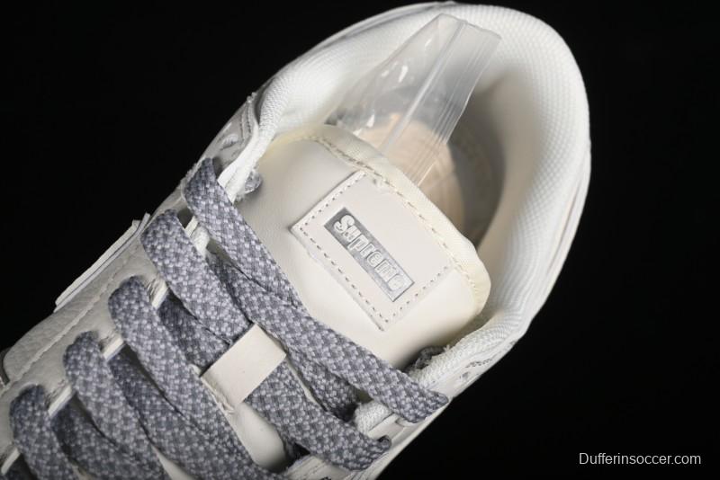 Nike SB Dunk Low Supreme Collaboration - Off White Gray Swoosh Anniversary Custom Low-Top Casual Skate Shoes - DQ1098-392