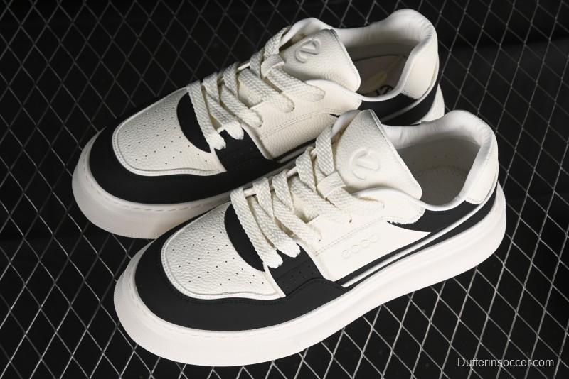 ECCO 2024 New Fashion Simple Versatile Genuine Leather White Sneakers - 61881301001
