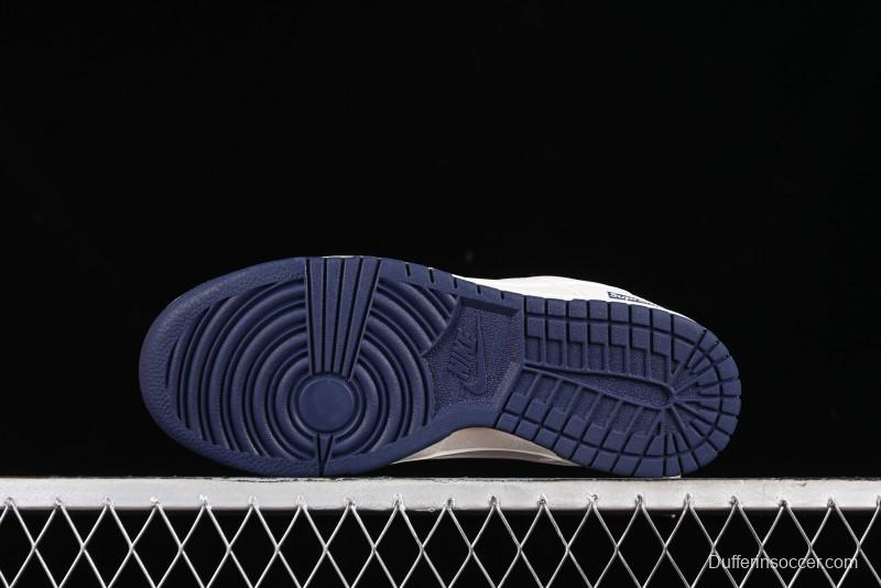 Nike SB Dunk Low Supreme Collaboration - Classic Beige Blue Anniversary High-End Custom Low-Top Casual Skate Shoes - XX8888-003