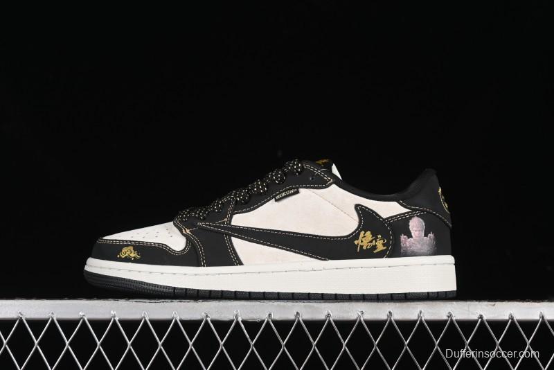 Nike Travis Scott x Fragment Design x Air Jordan 1 Low OG SP AJ1 Black Wukong Collaboration - CH6336-012