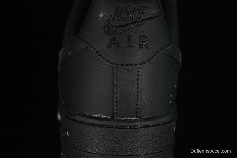 Nike Air Force 1 '07 Low Graffiti Black Silver Anime Hand-Painted Casual Sneakers - CW2288-012