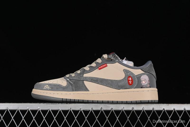 Nike Travis Scott x Fragment Design x Air Jordan 1 Low OG SP AJ1 Retro Sneakers - CH6336-013