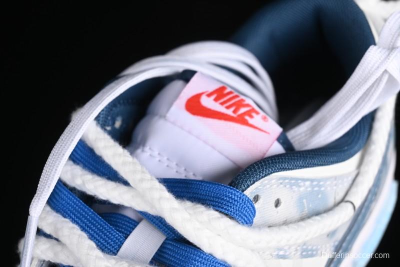 Nike Dunk Low Panda Prank Wave Rider - Silver Blue Shark Low Top Casual Sneakers - DD1391-400